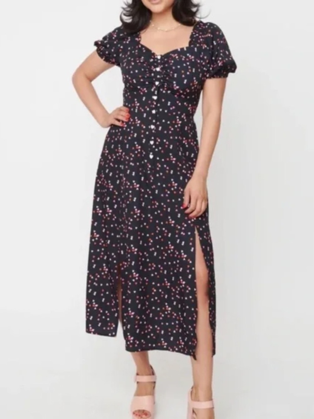 Unique Vintage Wild Hearts Run Free Midi Dress Size 1X